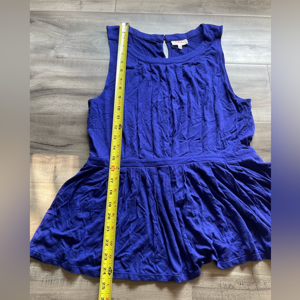 Anthropologie Deletta Blue Peplum Top | Size M - Picture 5 of 9